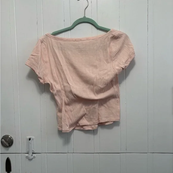 Free People Peach Ribbed Scoop Neck Top - Picture 3 of 3